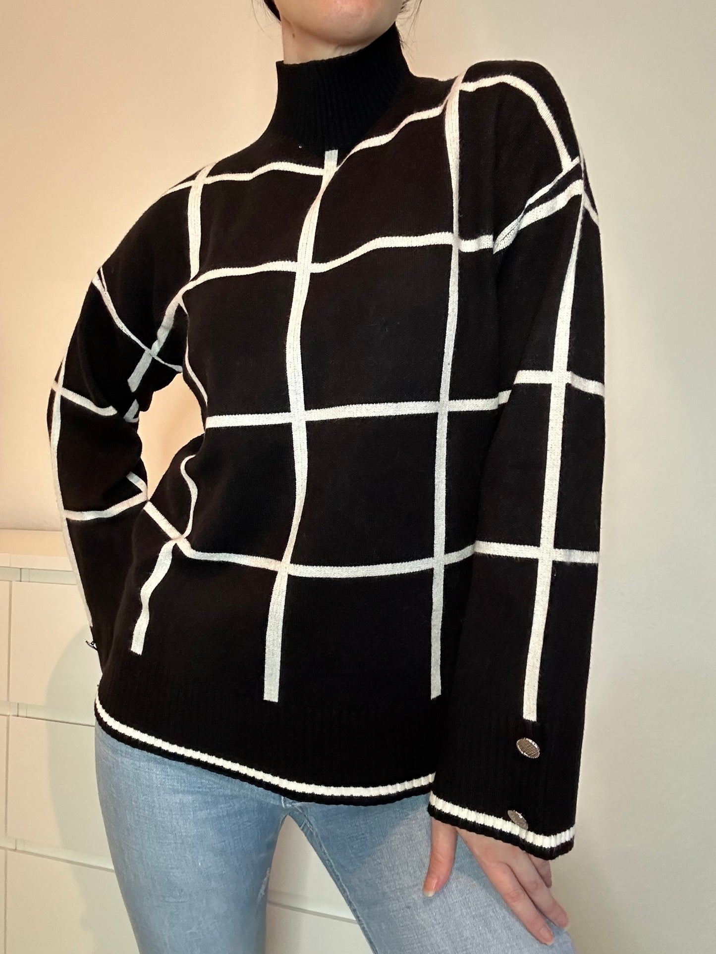 PULLOVER JANA SCHWARZ GESTREIFT