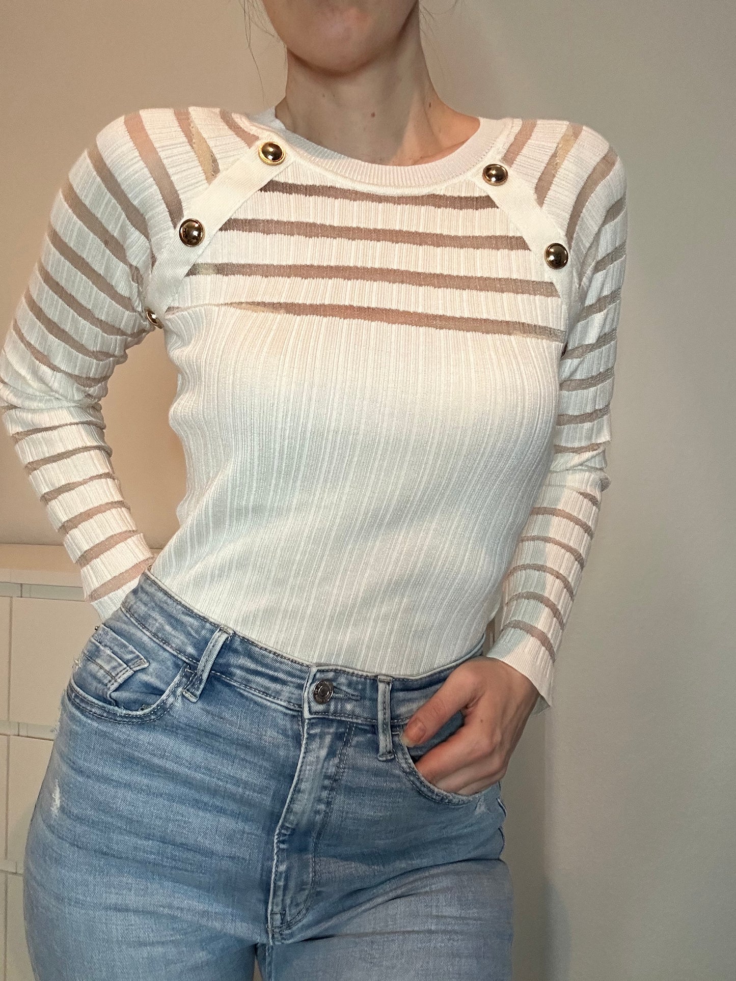 PULLOVER CARA WEIß