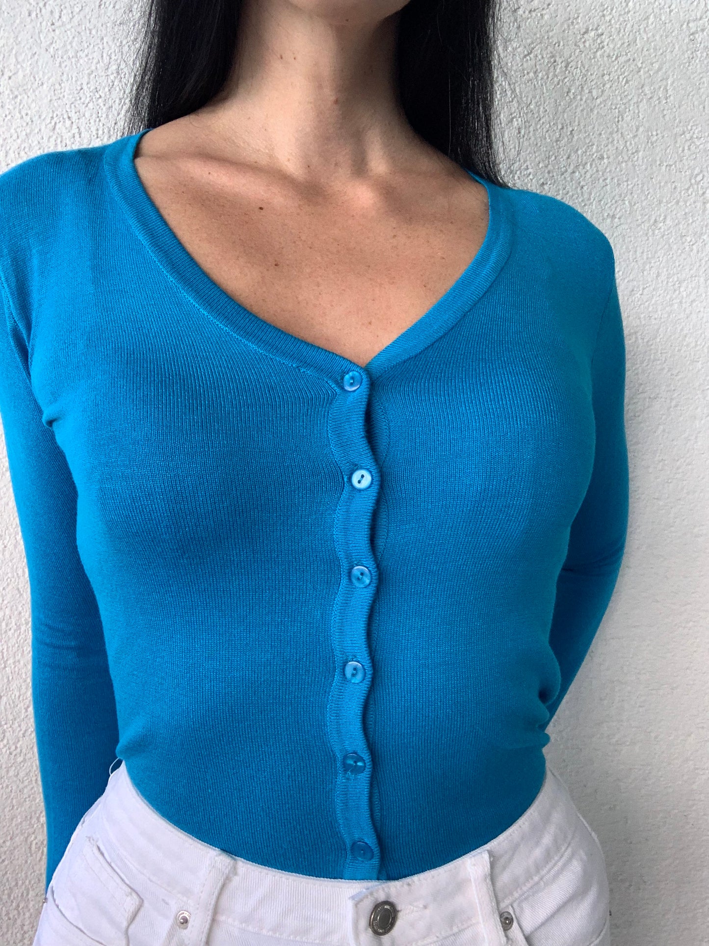 STRICKJACKE AVA BLAU