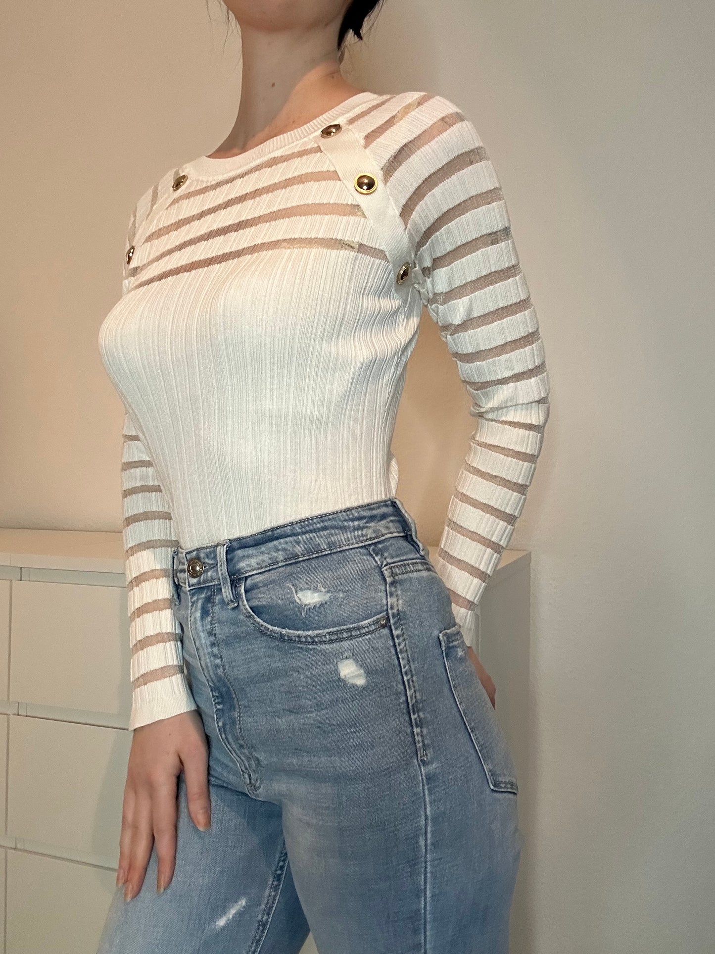 PULLOVER CARA WEIß