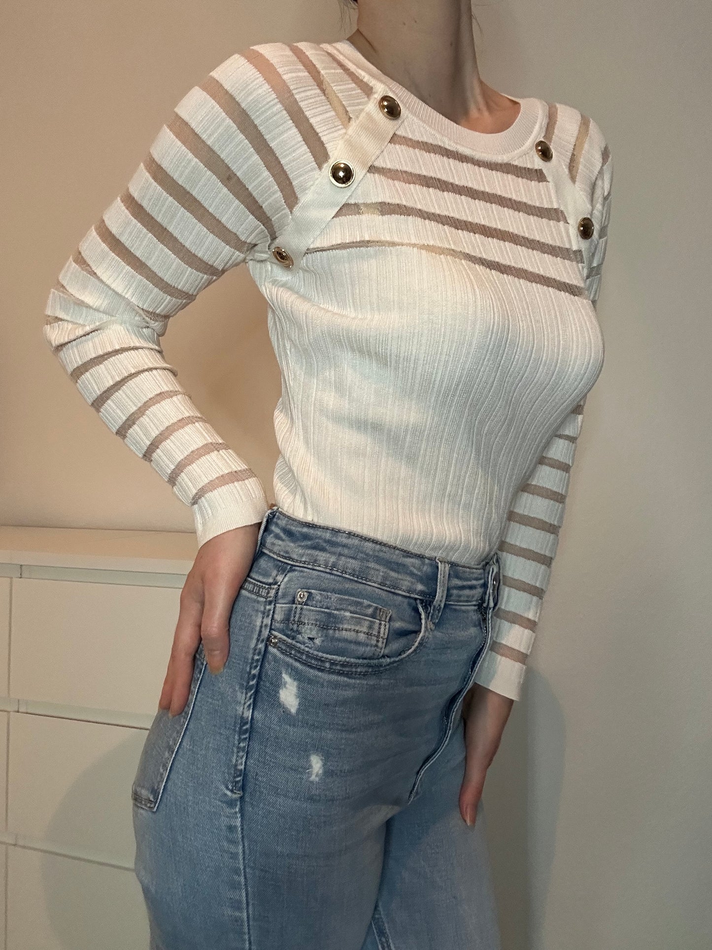 PULLOVER CARA WEIß