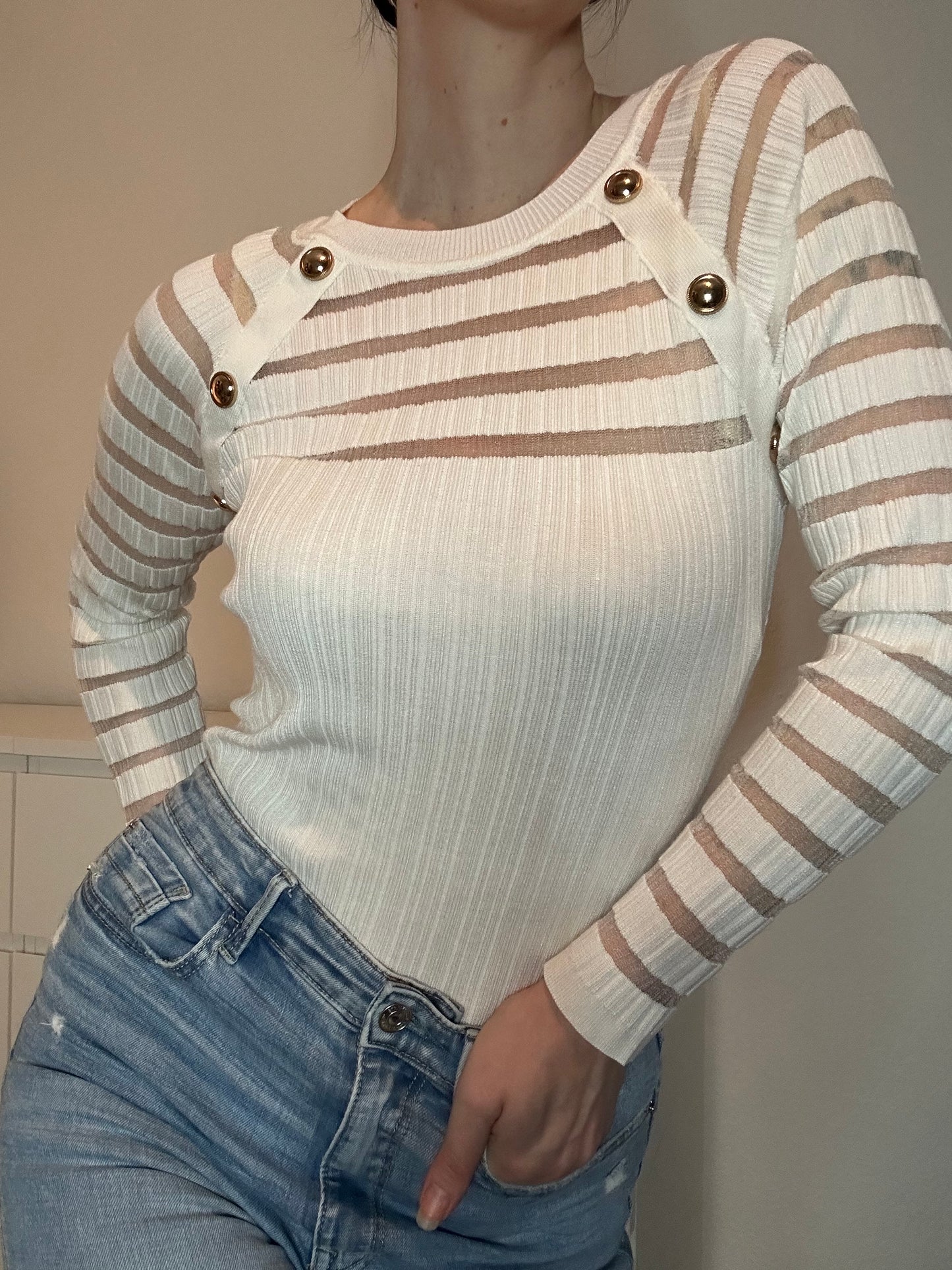 PULLOVER CARA WEIß