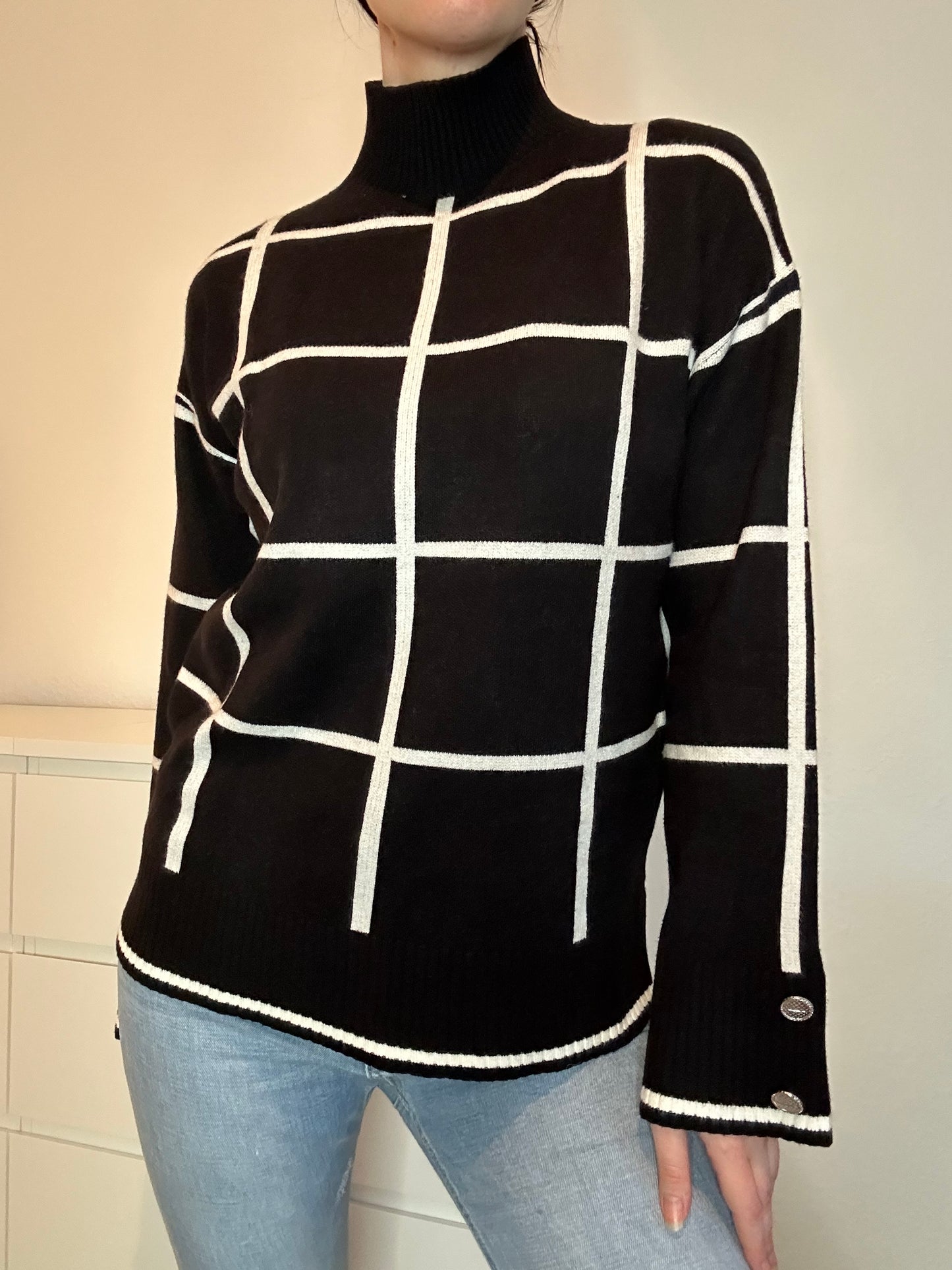 PULLOVER JANA SCHWARZ GESTREIFT