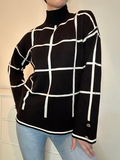 PULLOVER JANA SCHWARZ GESTREIFT