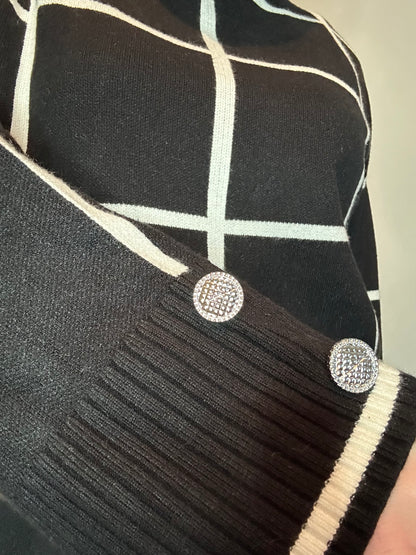 PULLOVER JANA SCHWARZ GESTREIFT