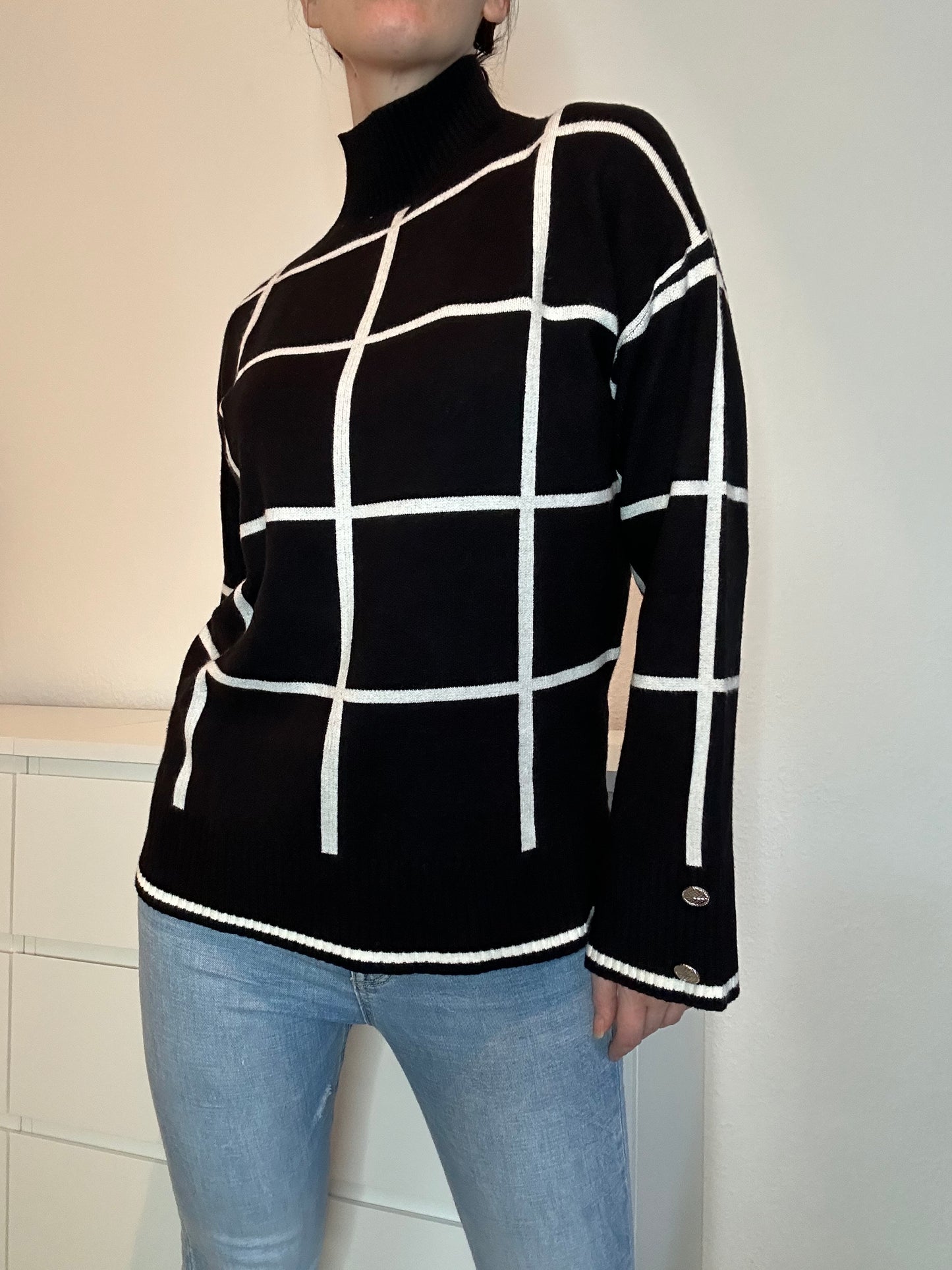 PULLOVER JANA SCHWARZ GESTREIFT