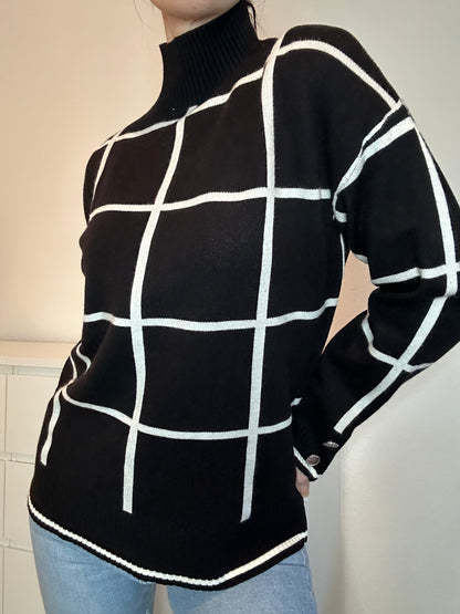 PULLOVER JANA SCHWARZ GESTREIFT