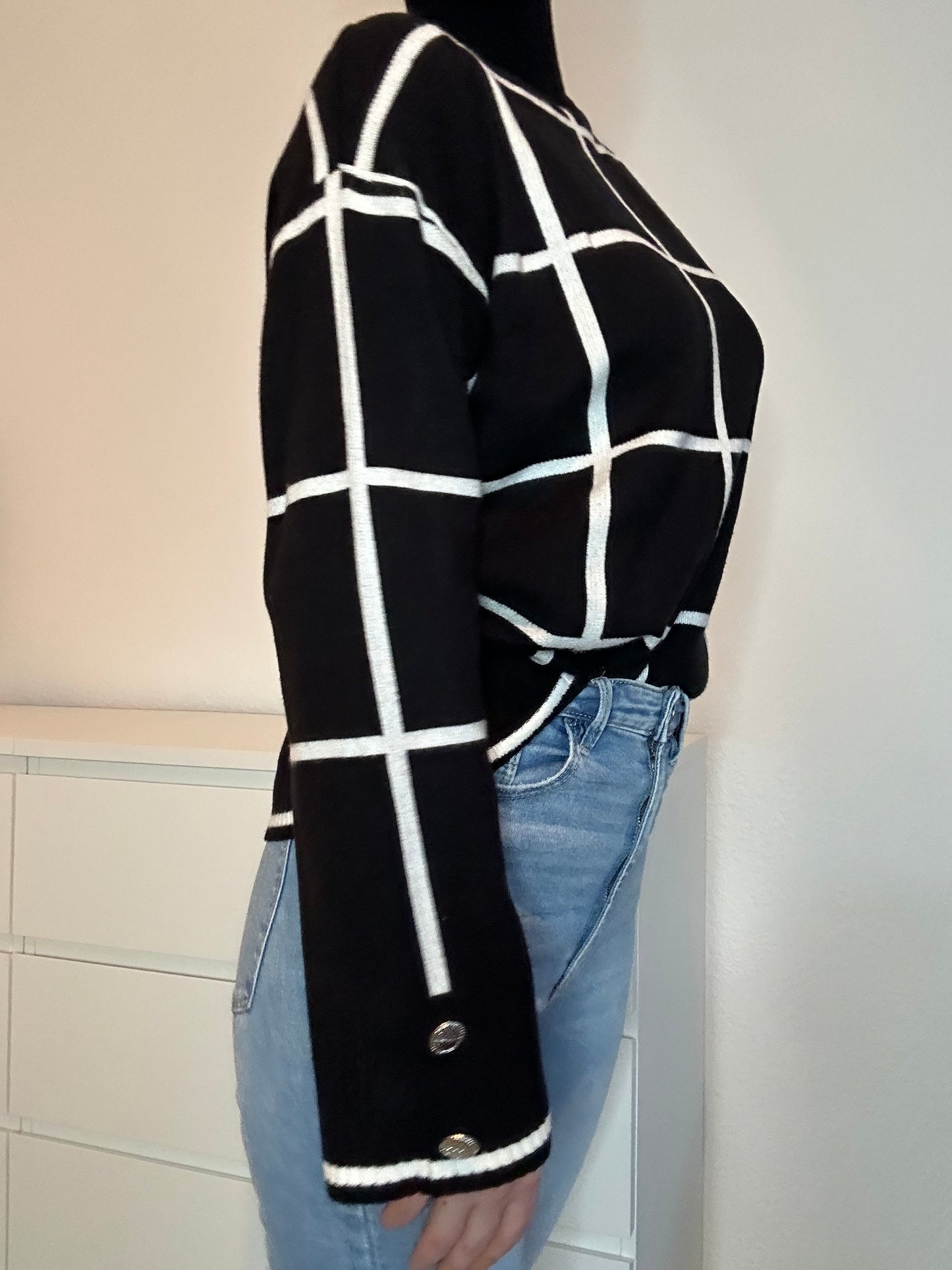 PULLOVER JANA SCHWARZ GESTREIFT