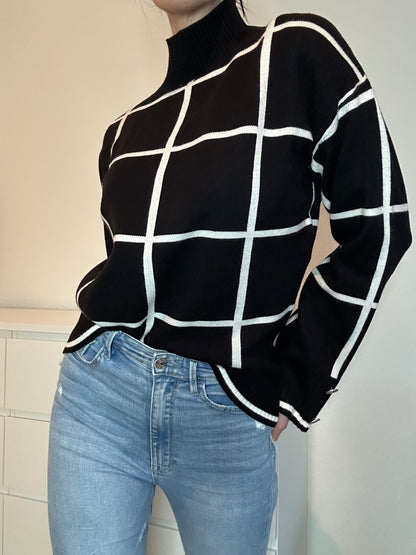PULLOVER JANA SCHWARZ GESTREIFT