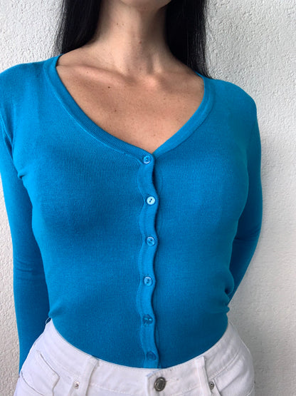 STRICKJACKE AVA BLAU