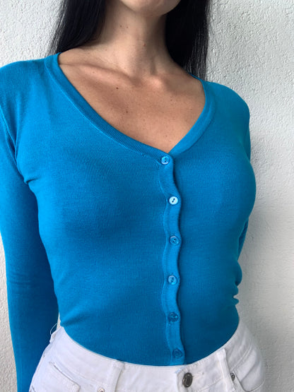 STRICKJACKE AVA BLAU