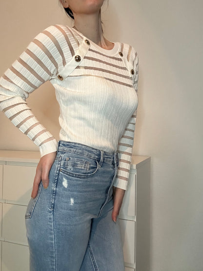 PULLOVER CARA WEIß