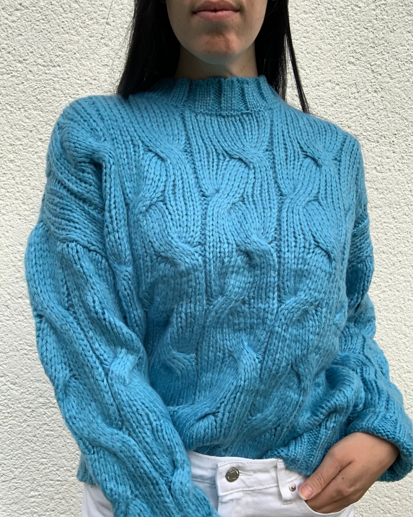 PULLOVER OVERSIZE BIA BLAU